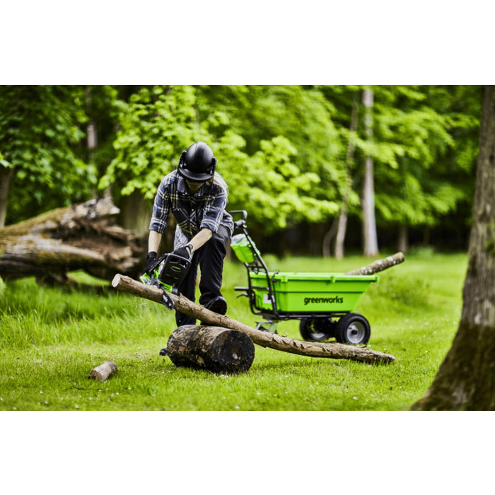 Carriola autotrattata Greenworks 40V 100 kg per giardino - immagine 3