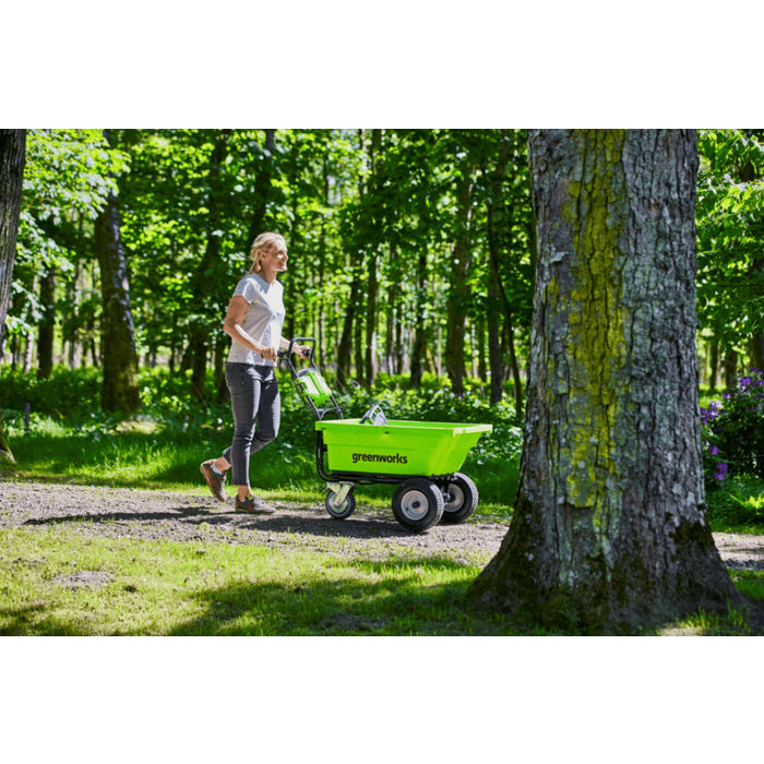 Carriola autotrattata Greenworks 40V 100 kg per giardino - immagine 4