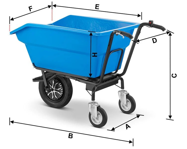 Carriola elettrica KEA-230 300 L 300 kg con benna ribaltabile - immagine 18